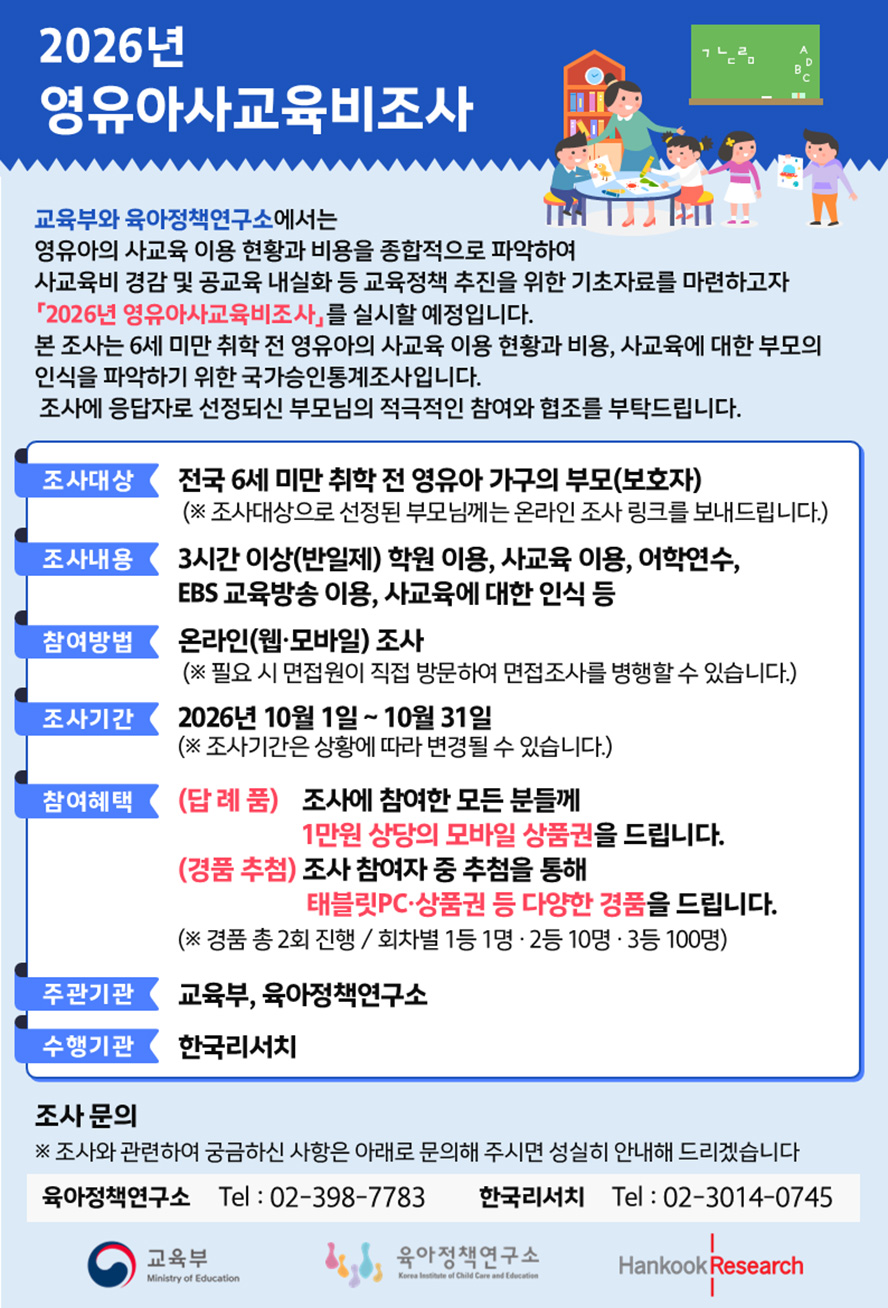 2026년 영유아사교육비조사